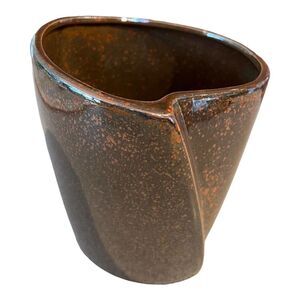 Evans Design Group ceramic pottery vase potBrown copper colored speckled finish